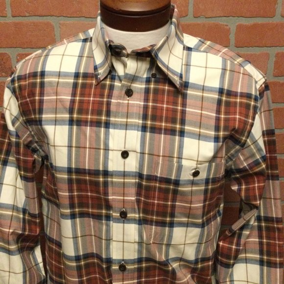 Orvis Men's Plaid Shirt Size M Signature Twill Button Front Long Sleeve - Picture 2 of 8